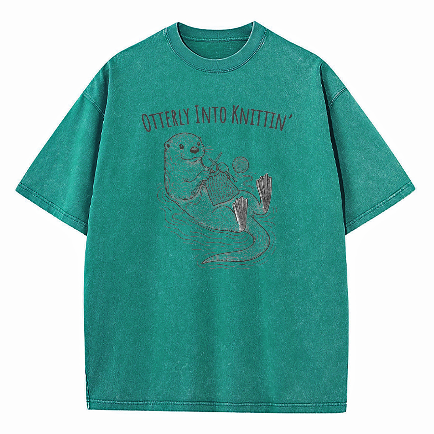 Otterly Into Knittin’ Washed T-Shirt