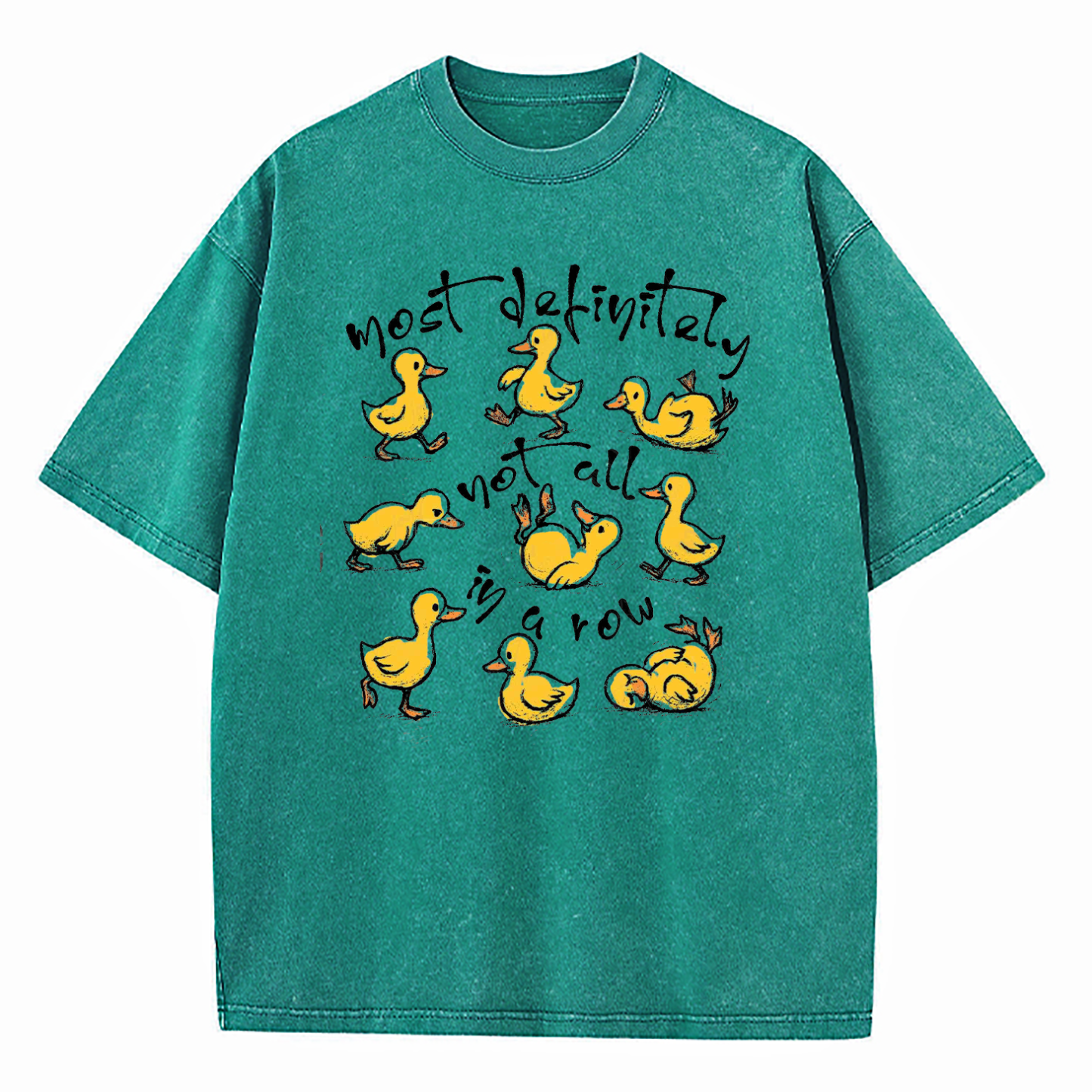 Funny Ducks Not All In A Row Washed T-Shirt