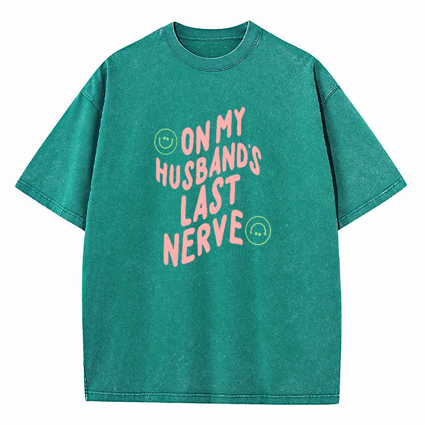 On My Husband's Last Nerve Washed T-Shirt