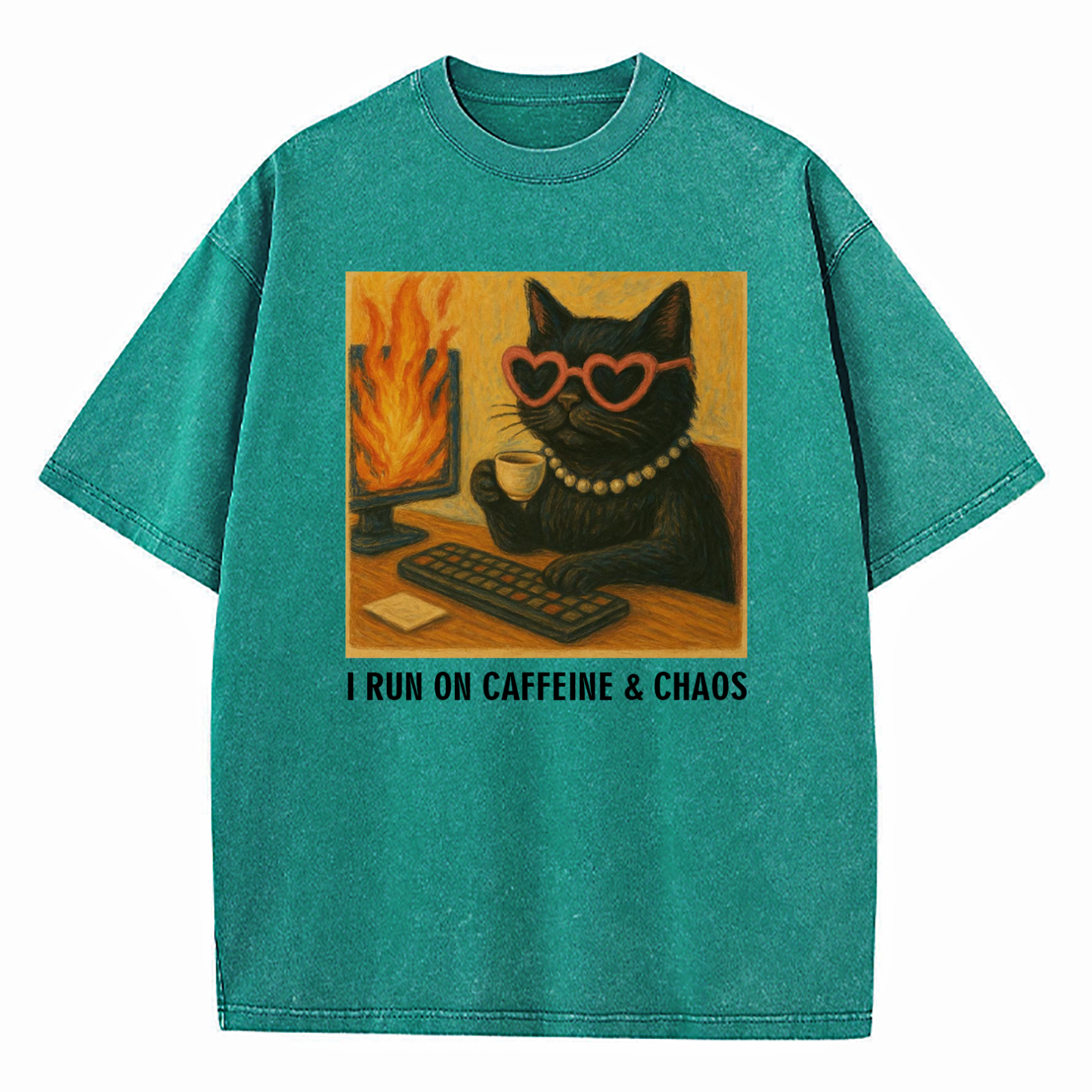 I Run On Caffeine & Chaos Washed T-Shirt