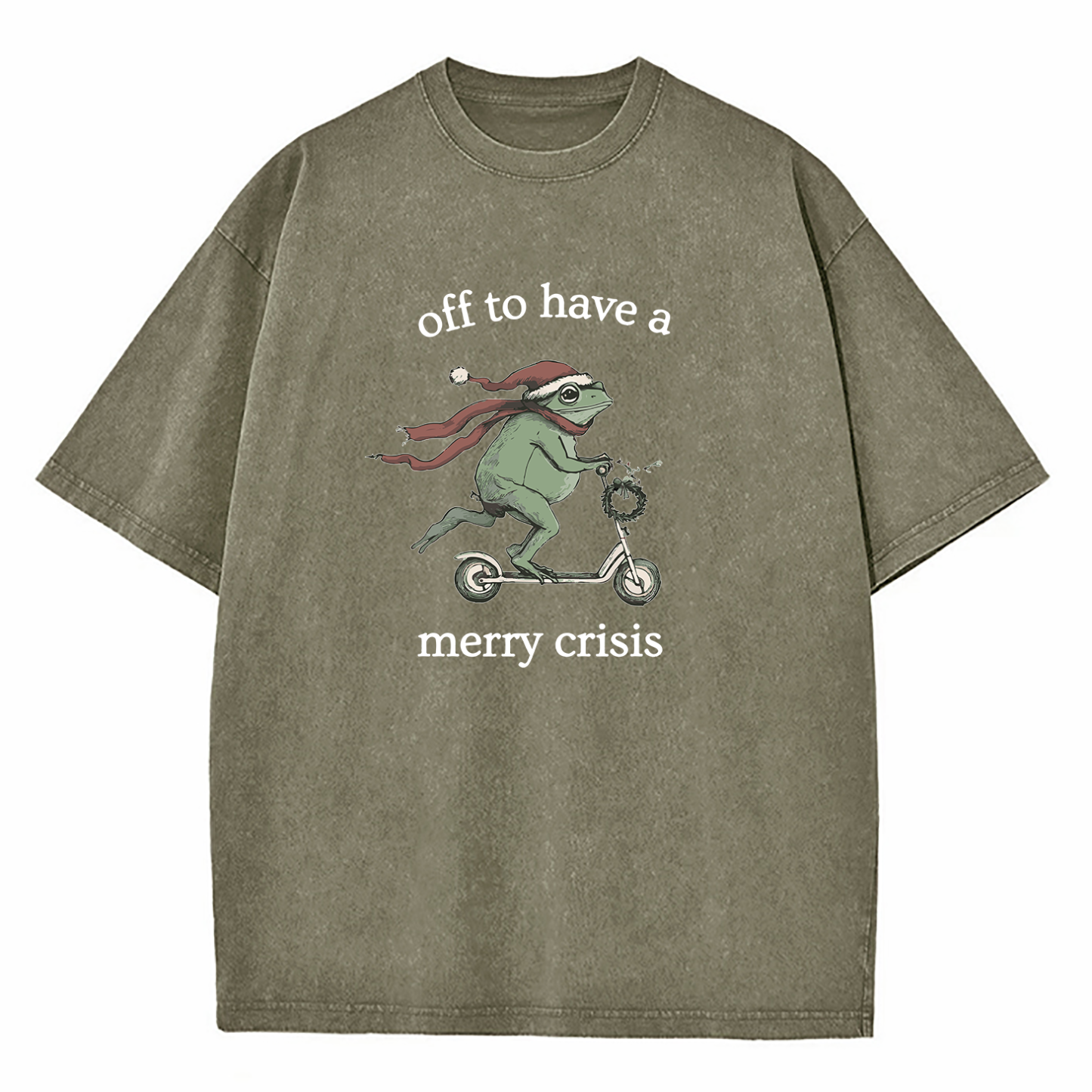 Off To Have A Merry Crisis Funny Christmas Washed T-Shirt