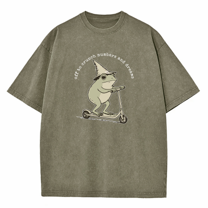 Off To Crunch Numbers And Dreams Washed T-Shirt