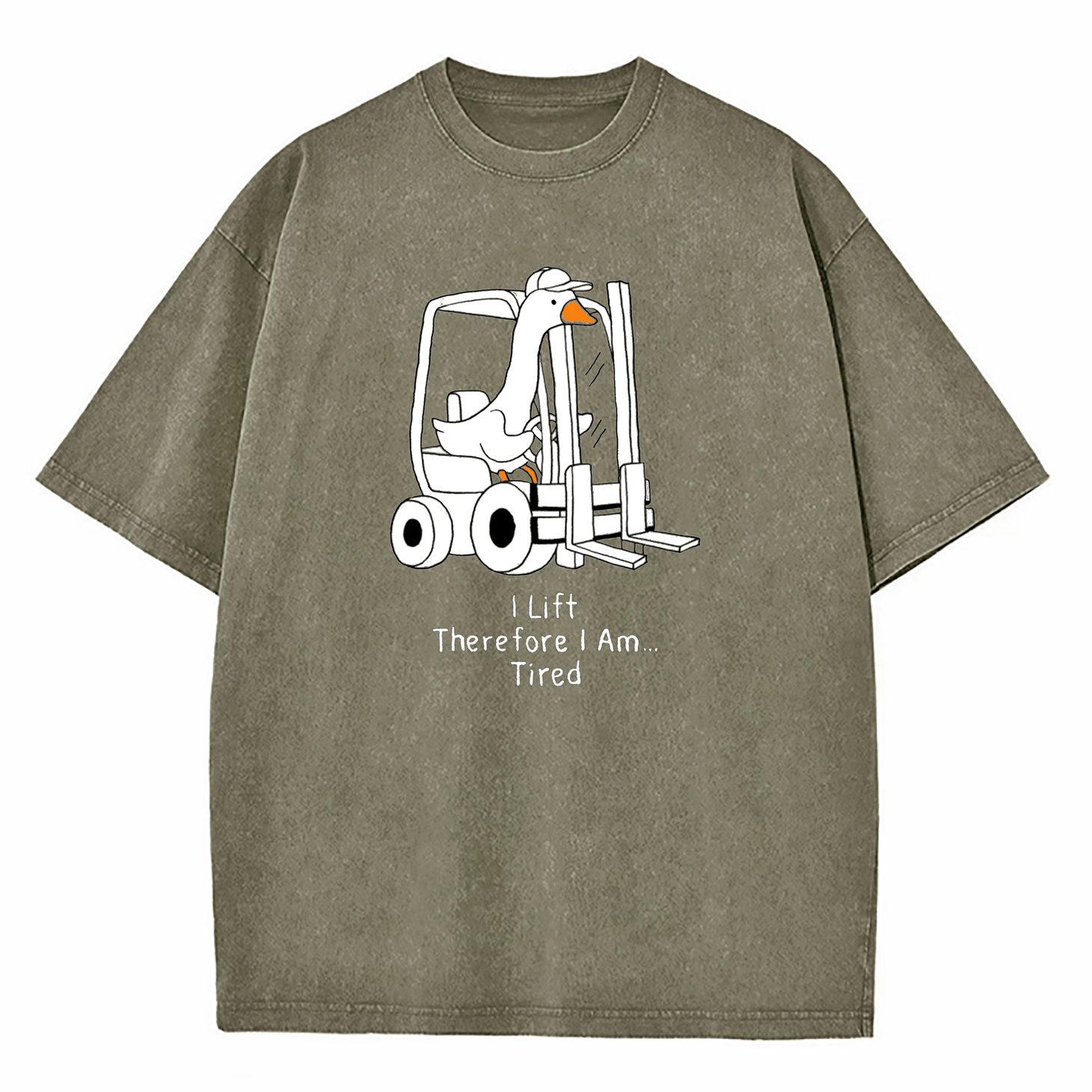 I Lift Therefore I Am Tired Washed T-Shirt