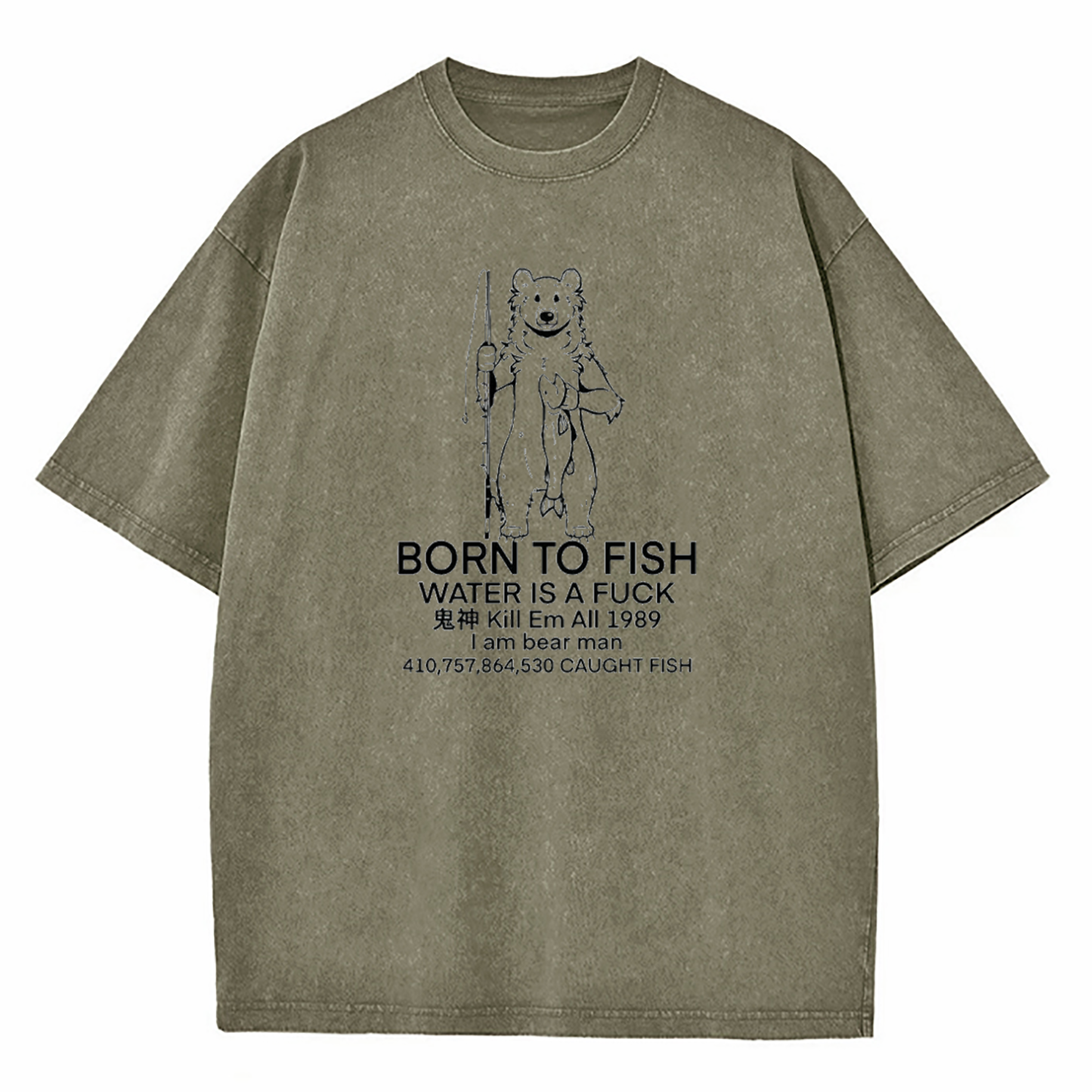 Born To Fish Washed T-Shirt