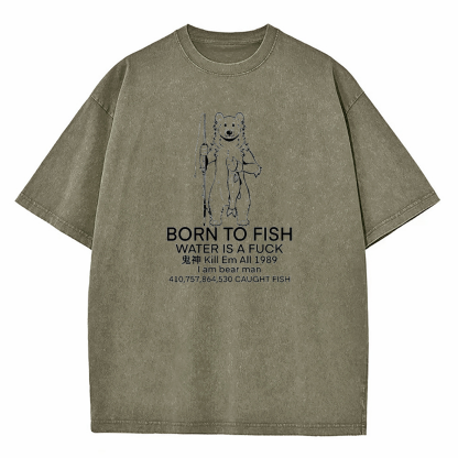 Born To Fish Washed T-Shirt