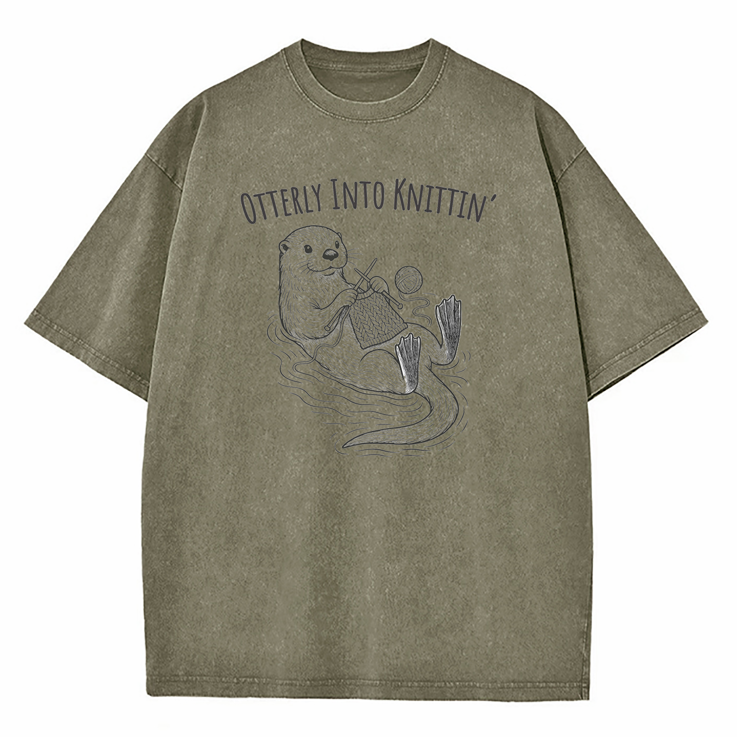 Otterly Into Knittin’ Washed T-Shirt
