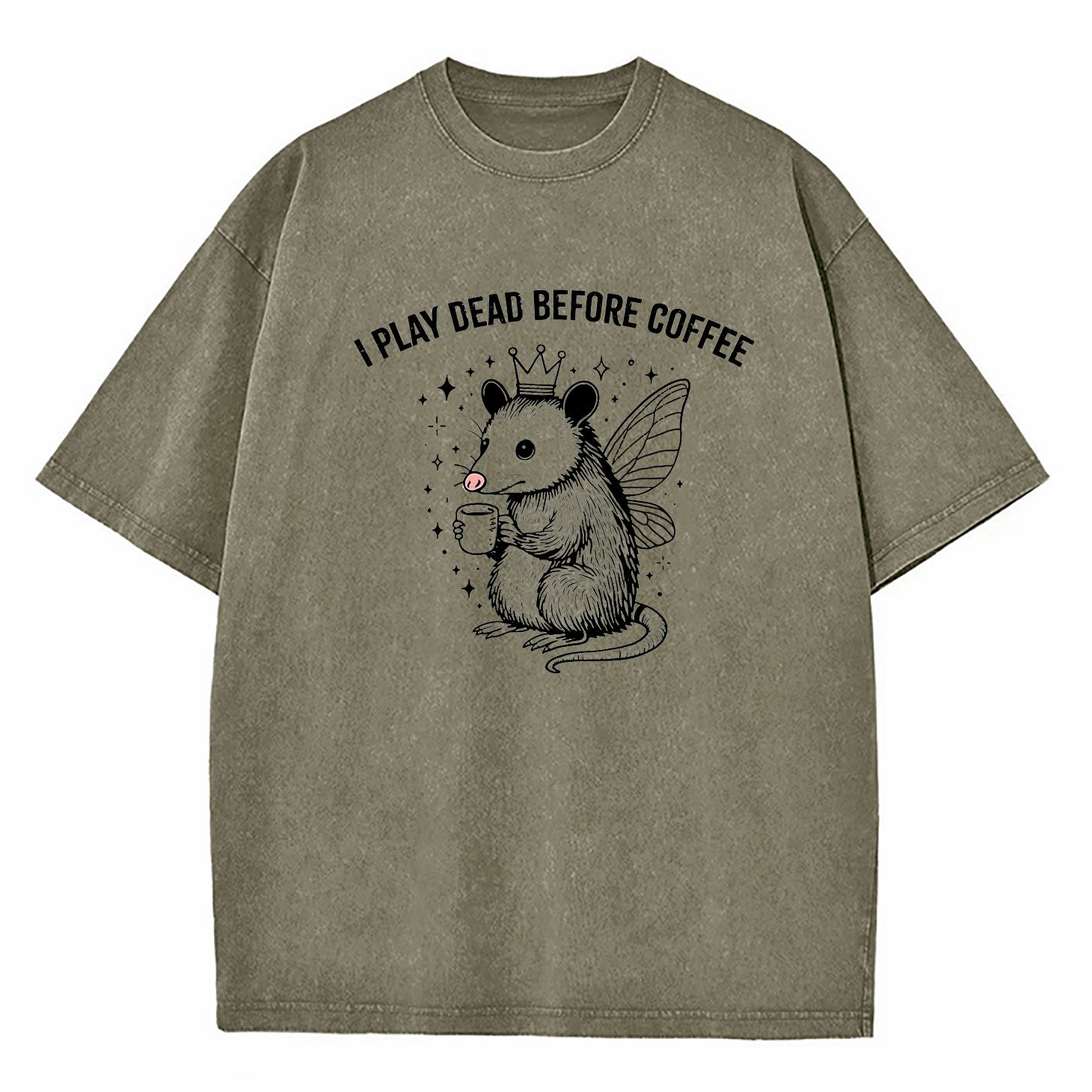 I Play Dead Before Coffee Washed T-Shirt