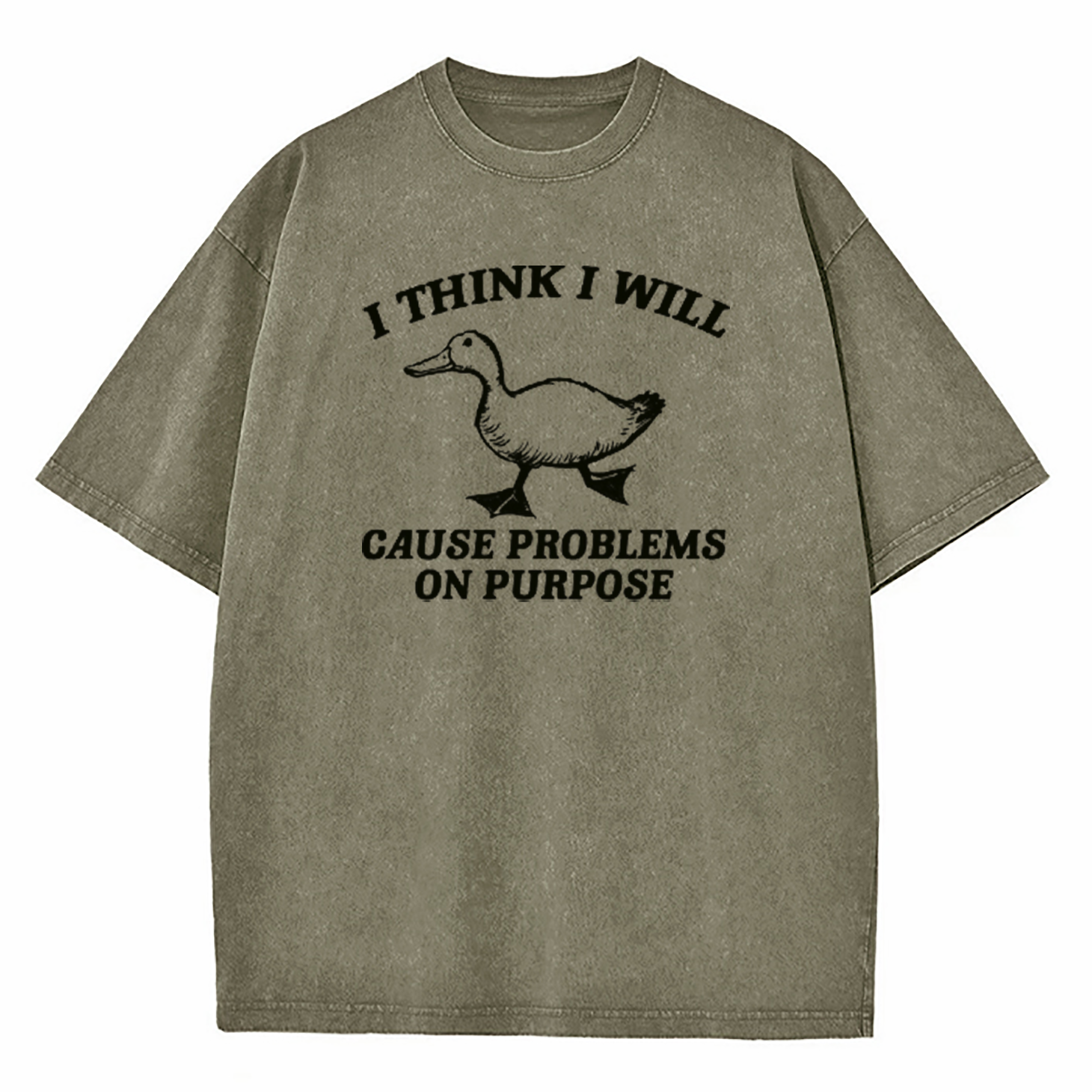 I Think I Will Cause Problems On Purpose Washed T-Shirt