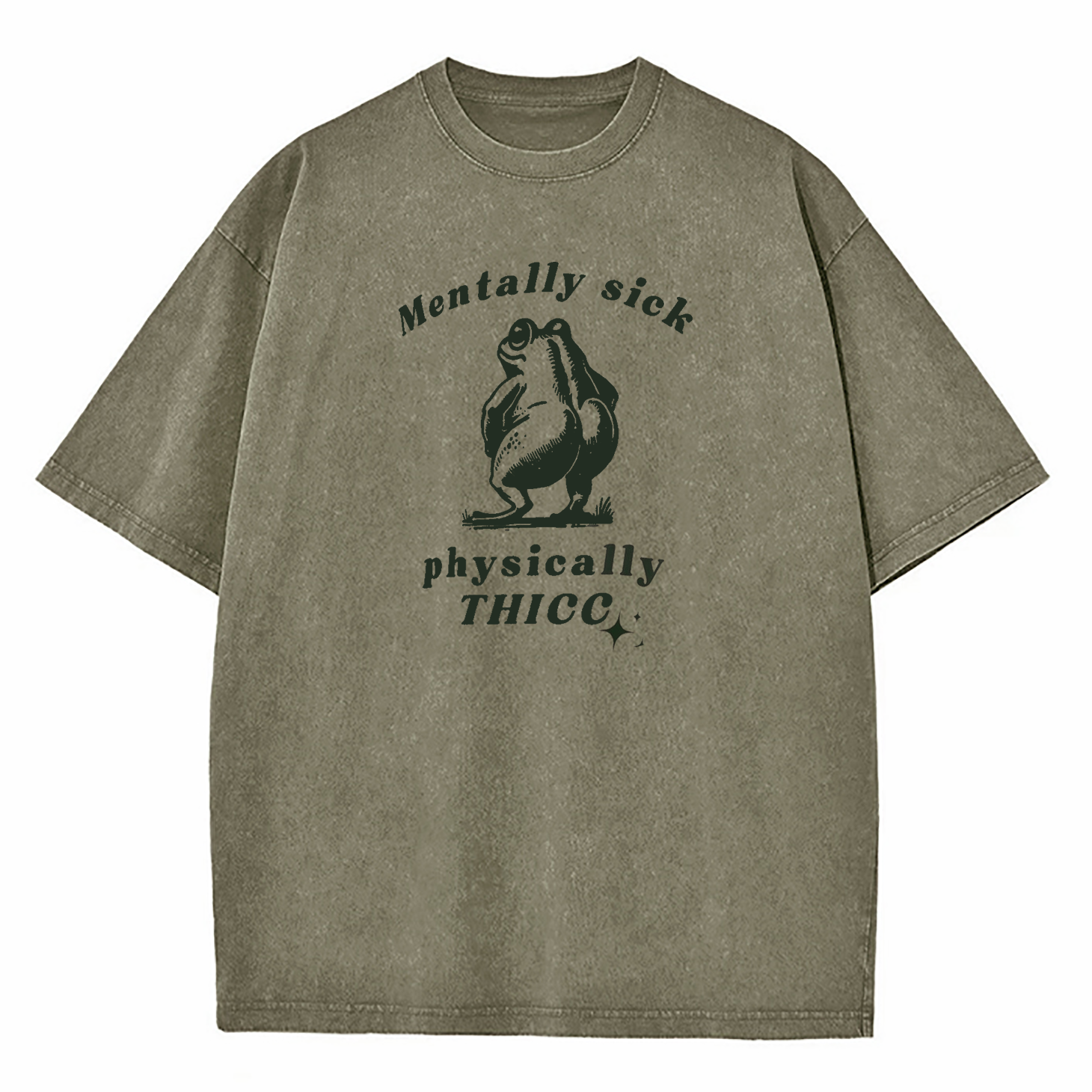 Mentally Sick Physically Thicc Washed T-Shirt
