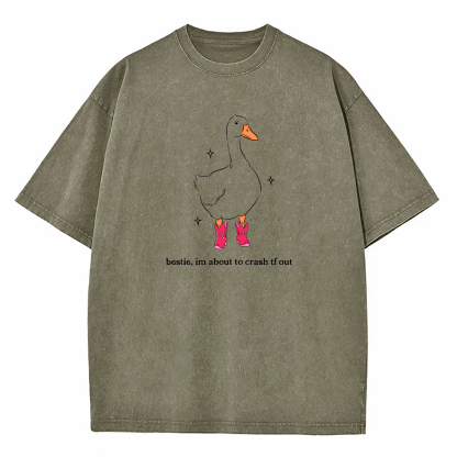 Bestie I'm About To Crash Out Washed T-Shirt