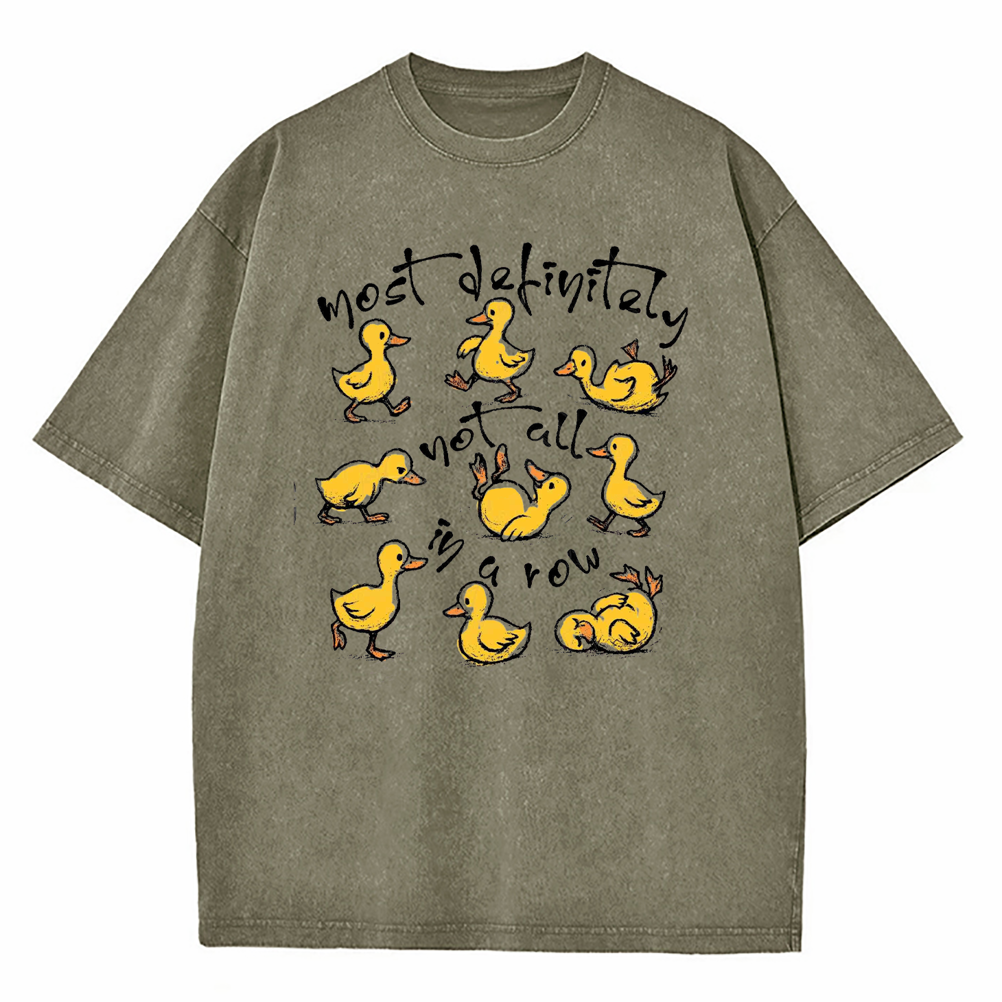 Funny Ducks Not All In A Row Washed T-Shirt