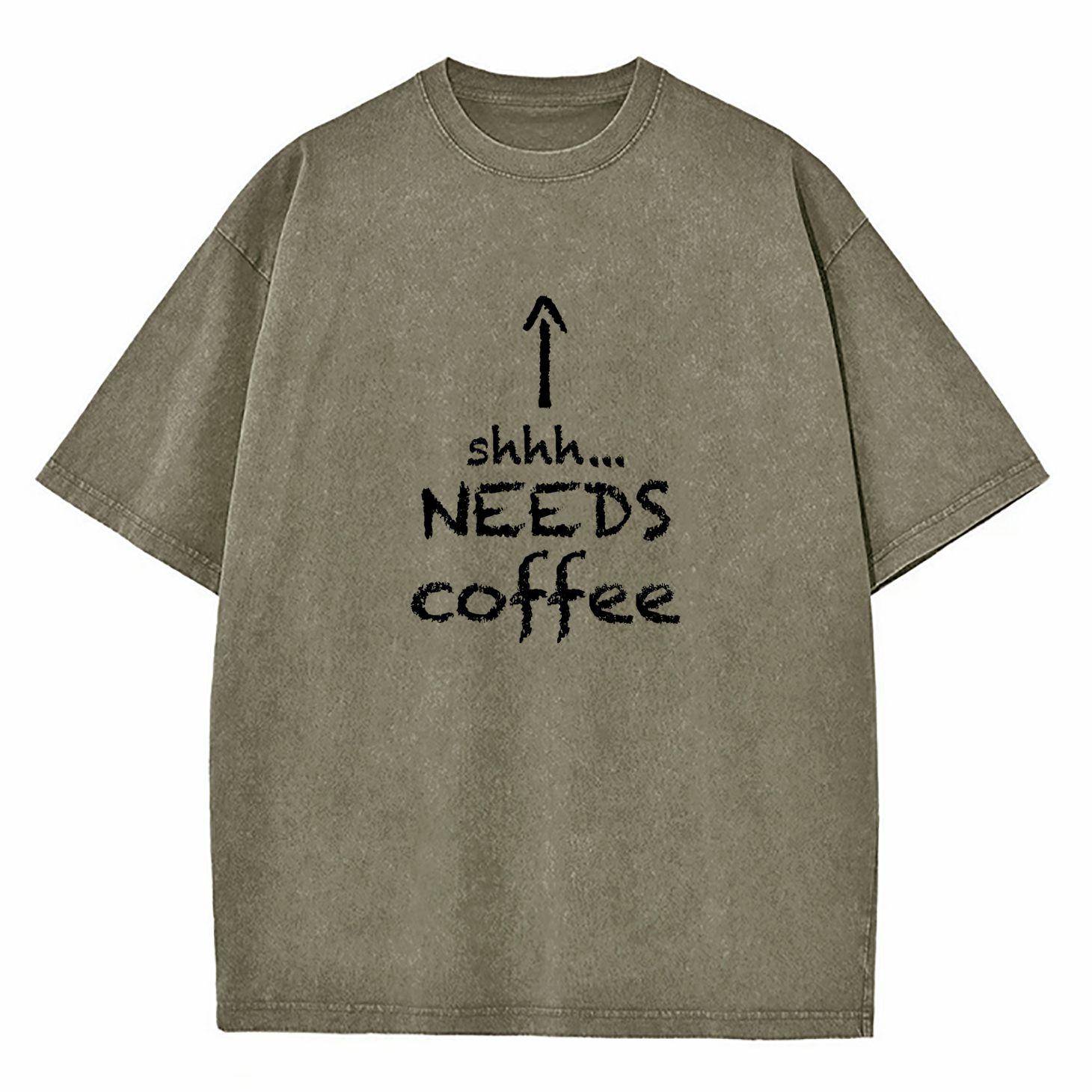 Shhh.... Needs Coffee Washed T-Shirt