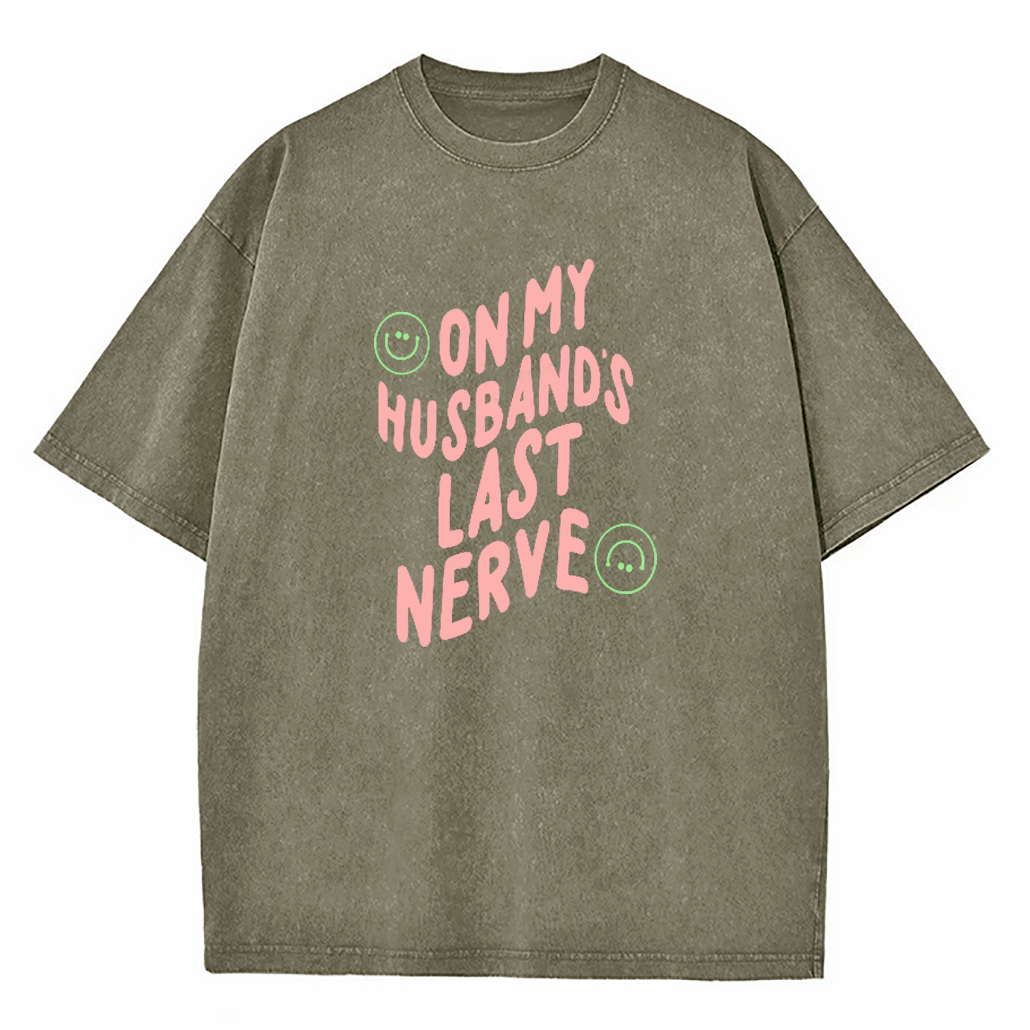 On My Husband's Last Nerve Washed T-Shirt