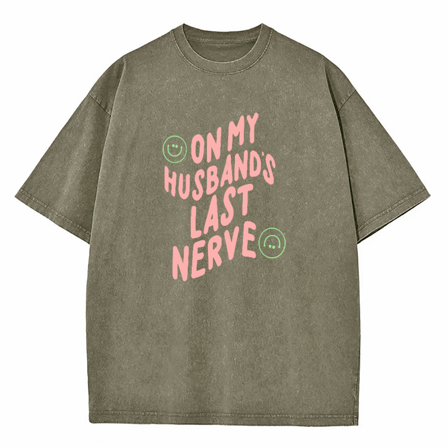 On My Husband's Last Nerve Washed T-Shirt