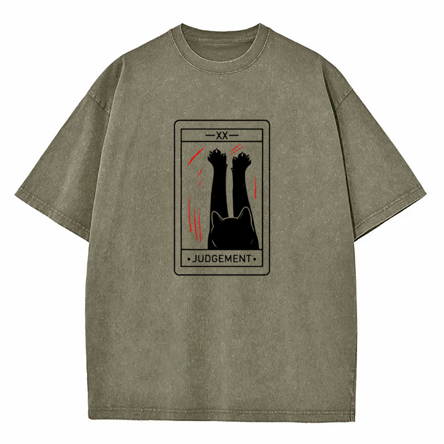 Judgement Cat Tarot Washed T-Shirt