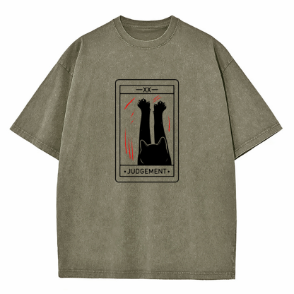 Judgement Cat Tarot Washed T-Shirt