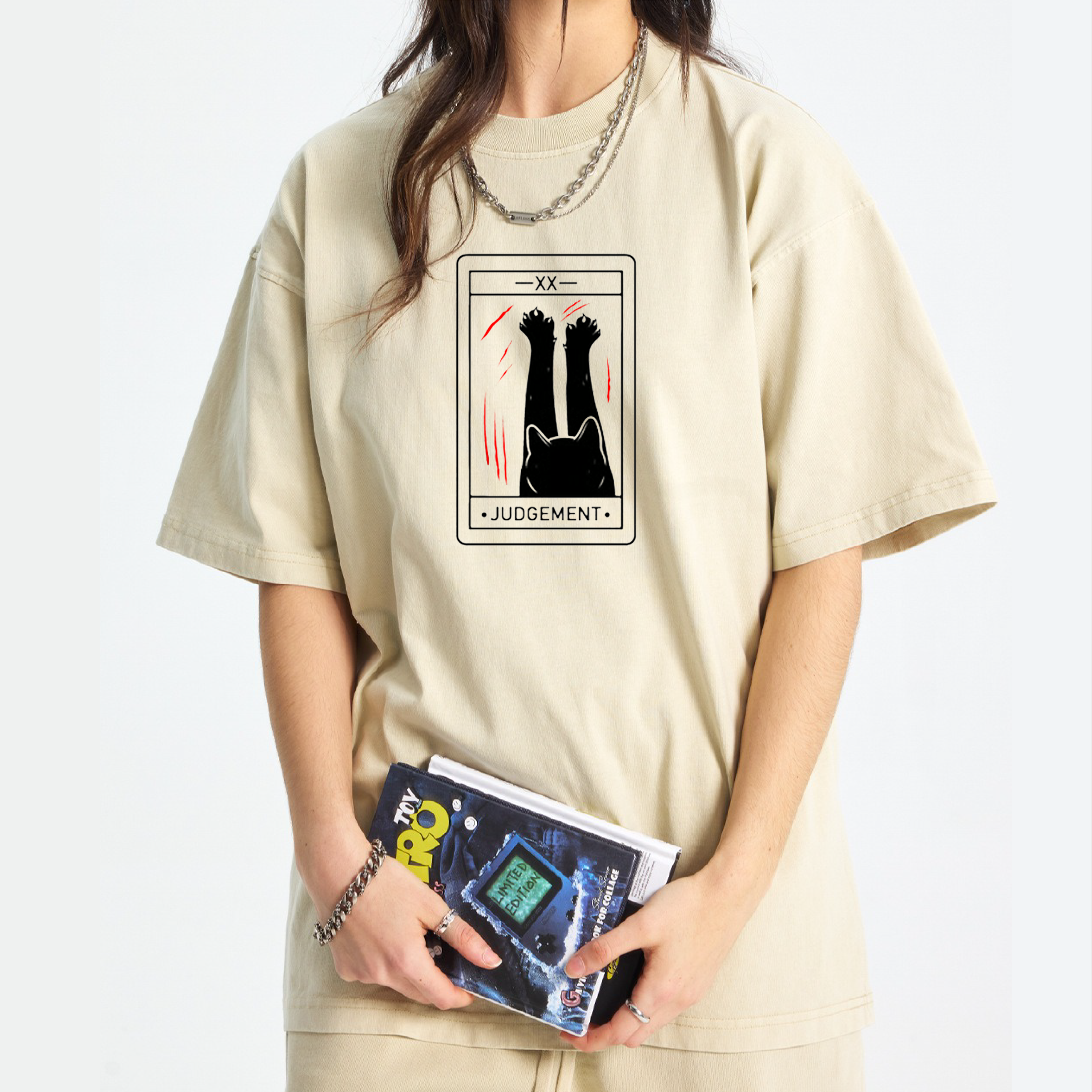 Judgement Cat Tarot Washed T-Shirt