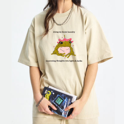 Doing My Brain Laundry Separating Thoughts Into Lights & Darks Washed T-Shirt