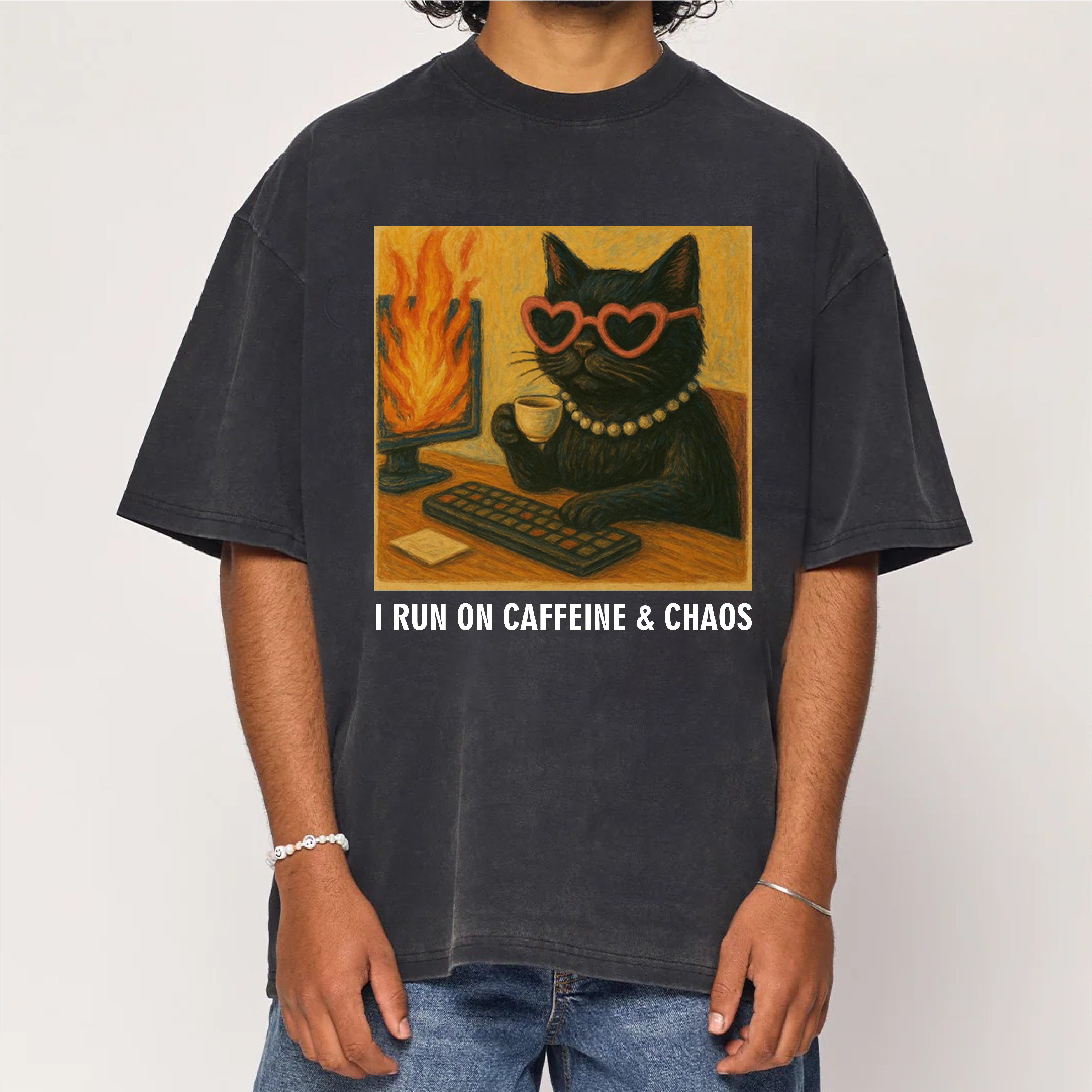 I Run On Caffeine & Chaos Washed T-Shirt