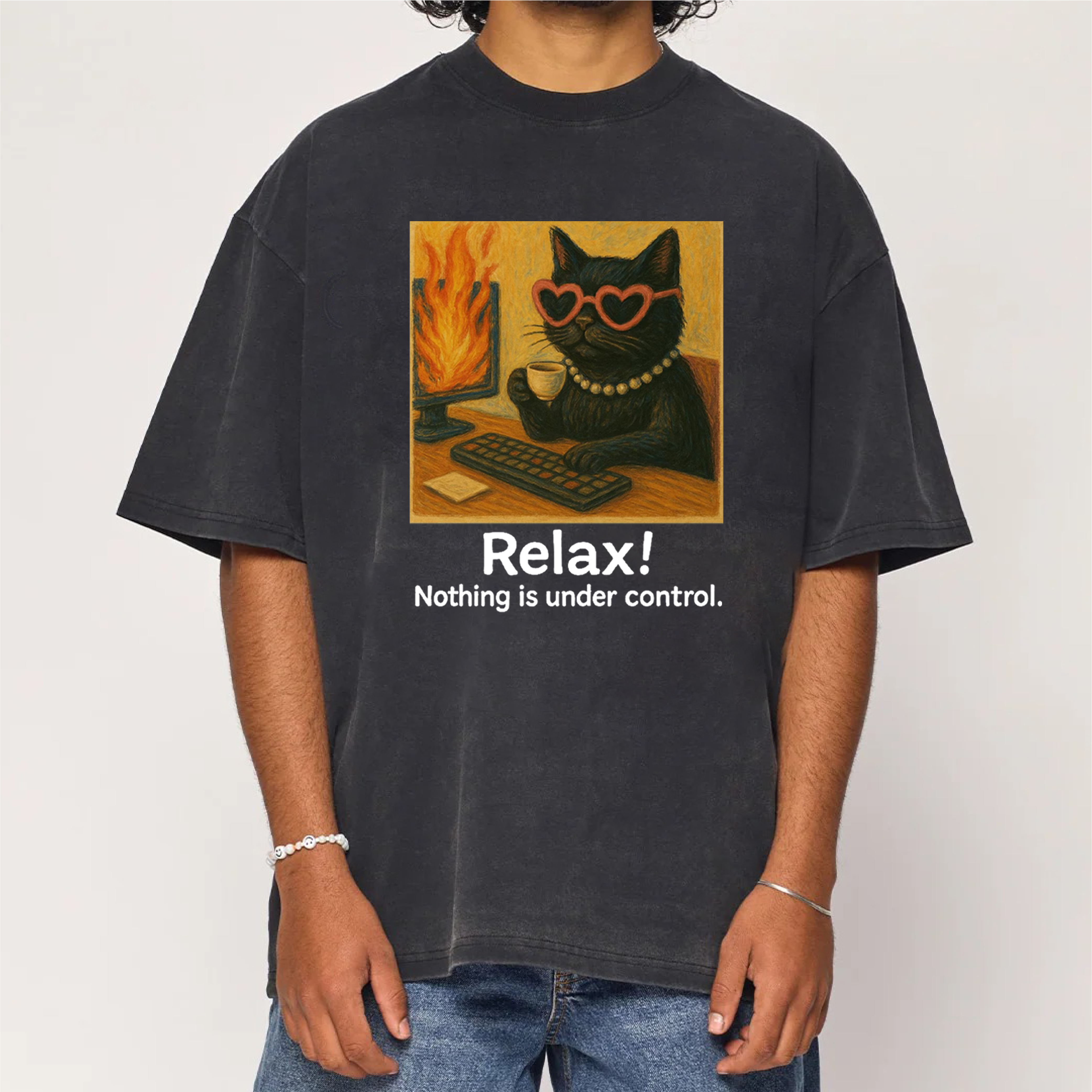 Relax Nothing Is Under Control Washed T-Shirt