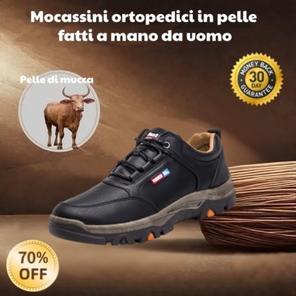 【⏰Sconto del 30% oggi - Scade presto】Scarpe ortopediche dal design ergonomico - Pelle di alta qualità + Cucite a mano ✅ Calzata comoda, impermeabili e antiscivolo👞