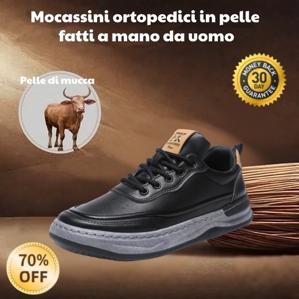 ⏰Sconto del 30% a tempo limitato🔥 Scarpe in pelle cucite a mano in Australia 👞 Facili da indossare e togliere ✅ Supporto dell'arco plantare per alleviare il dolore - Impermeabili e antiscivolo