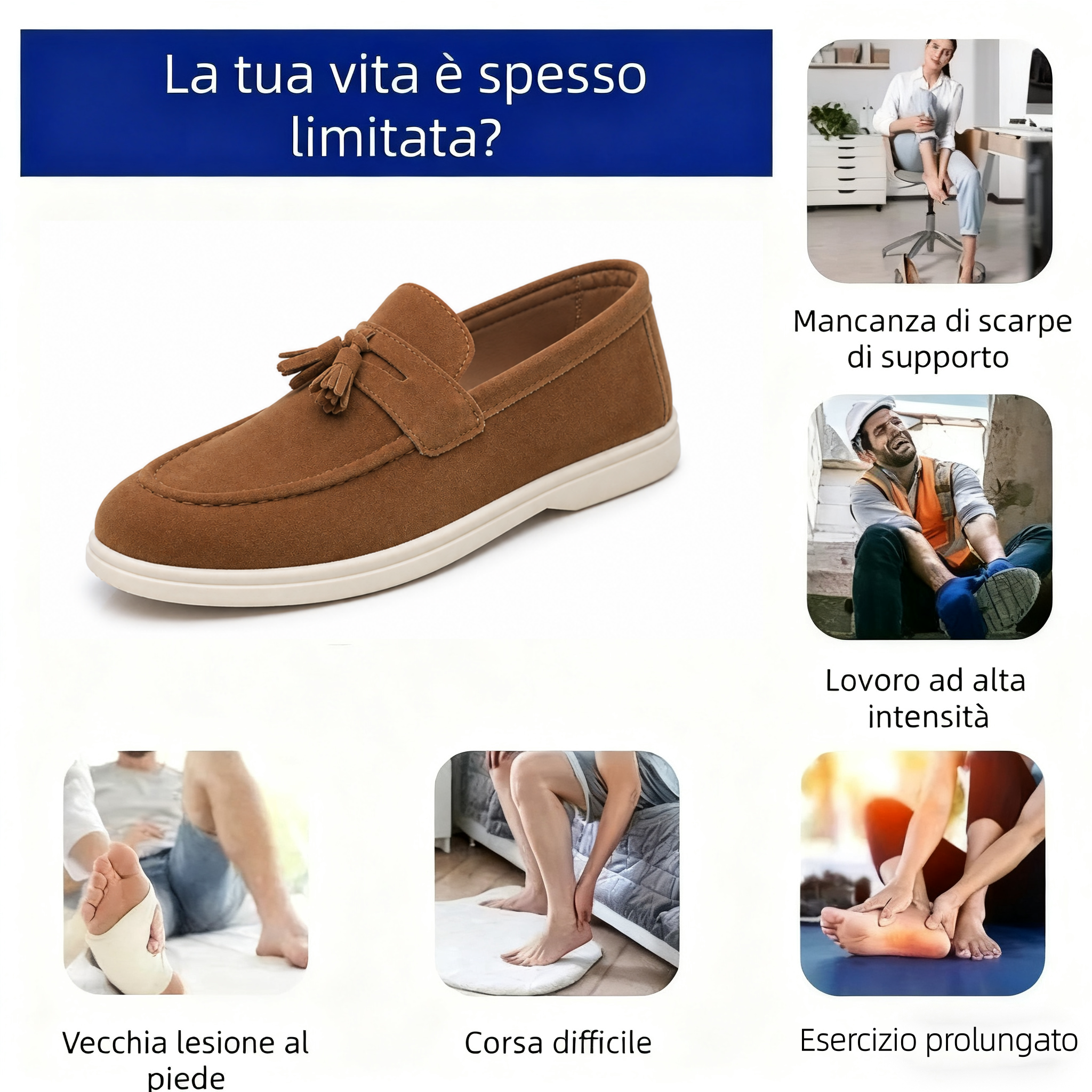 🔥Scarpe ortopediche dal design ergonomico⏰ Scarpe in tela leggere e traspiranti 👞 Gamma completa di taglie: cammina con sicurezza