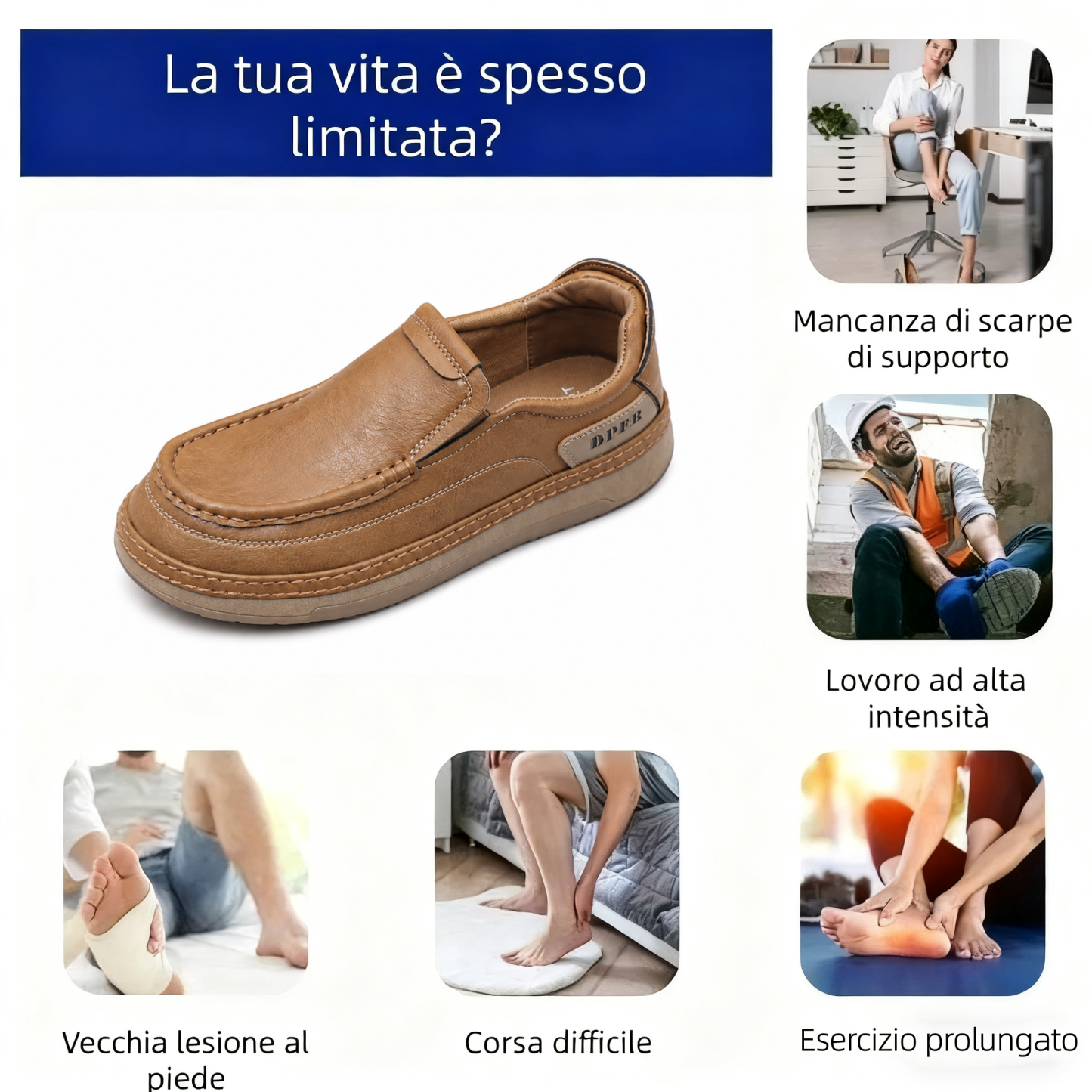 🔥Scarpe ortopediche dal design ergonomico⏰ Leggere e traspiranti👞 Gamma completa di taglie: cammina con sicurezza