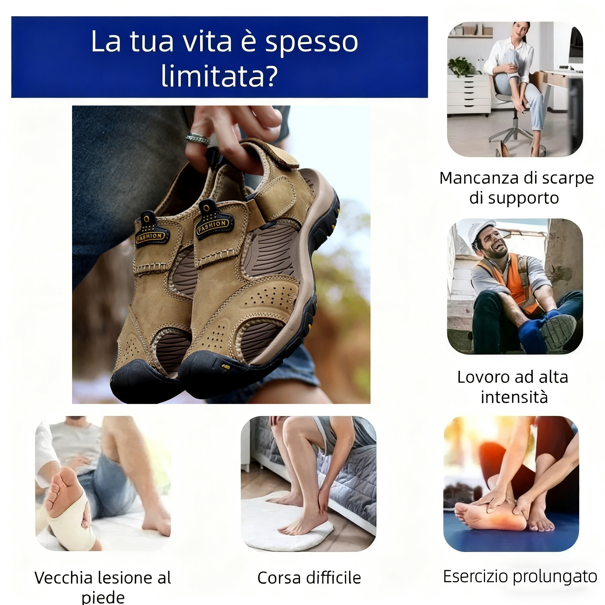 ⏰Ultimo giorno, 30% di sconto - Non perdete l'occasione!✅ Sandali comodi, supporto per l'arco plantare, alleviano il dolore ai piedi - Design ergonomico