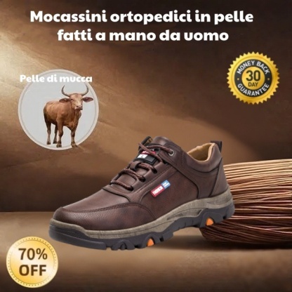 【⏰Sconto del 30% oggi - Scade presto】Scarpe ortopediche dal design ergonomico - Pelle di alta qualità + Cucite a mano ✅ Calzata comoda, impermeabili e antiscivolo👞