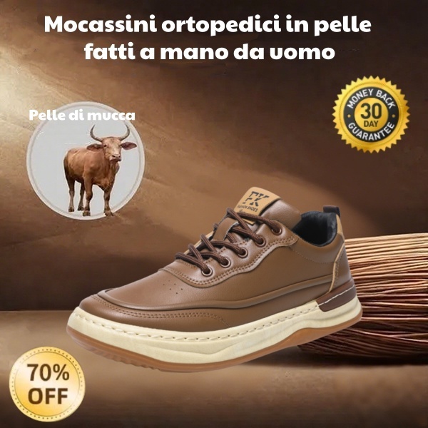 ⏰Sconto del 30% a tempo limitato🔥 Scarpe in pelle cucite a mano in Australia 👞 Facili da indossare e togliere ✅ Supporto dell'arco plantare per alleviare il dolore - Impermeabili e antiscivolo