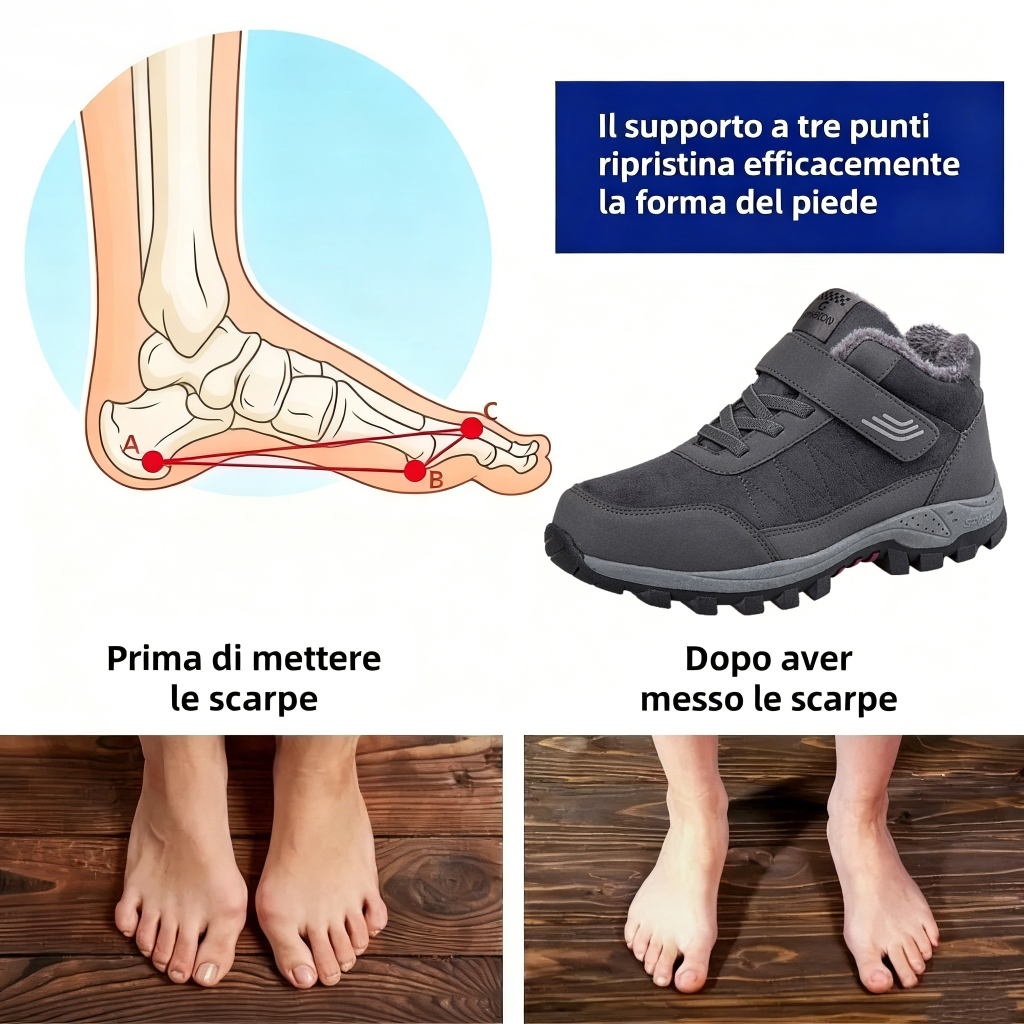 🔥Offerta a tempo limitato: 30% di sconto sulle scarpe invernali ortopediche - Impermeabili e calde🥾 Design ergonomico✅ Per un'esperienza di camminata più confortevole