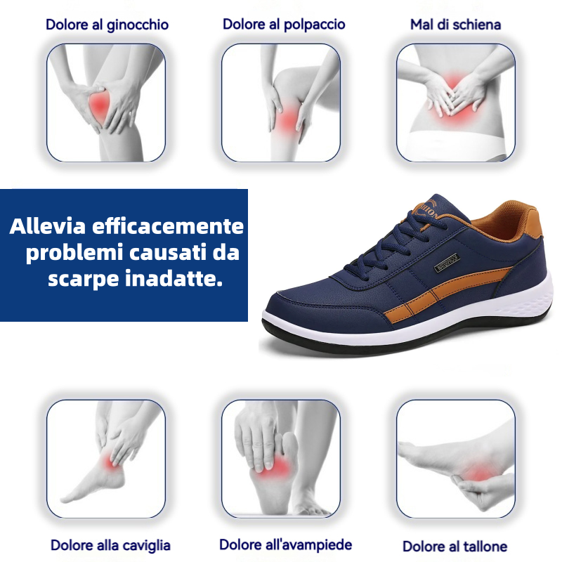 ⏰Sconto del 30% oggi, non perdete l'occasione!🔥 Scarpe sportive ultraleggere in pelle✅ Supporto per l'arco plantare - design ergonomico🔴 Impermeabili e antiscivolo