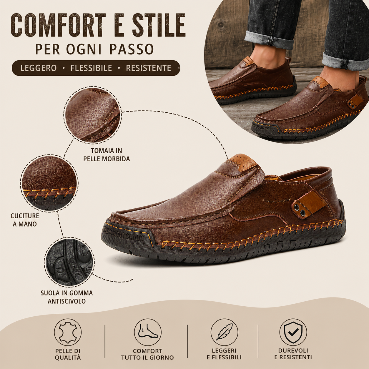 ⏰Sconto del 70% per un periodo limitato: non perdere questa opportunità🔥Scarpe ortopediche impermeabili ed eleganti da uomo👞: migliorano la postura e consentono di camminare e stare in piedi senza dolore