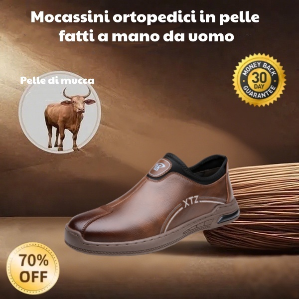 🐂 Scarpe da uomo in pelle di vitello prodotte in Australia 👞 Cucite a mano, facili da indossare e da togliere ✅ Supporto dell'arco plantare, sollievo dal dolore - camminare confortevole