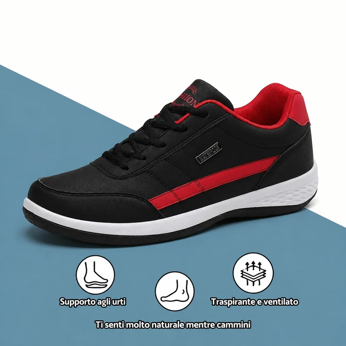 ⏰Sconto del 30% oggi, non perdete l'occasione!🔥 Scarpe sportive ultraleggere in pelle✅ Supporto per l'arco plantare - design ergonomico🔴 Impermeabili e antiscivolo