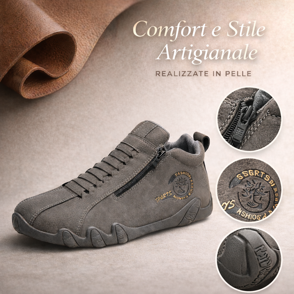 Adatte per camminare e per gli spostamenti quotidiani, queste scarpe da uomo in pelle sono pensate per gli uomini over 45 che non vogliono rinunciare allo stile: antiscivolo, impermeabili e comode.