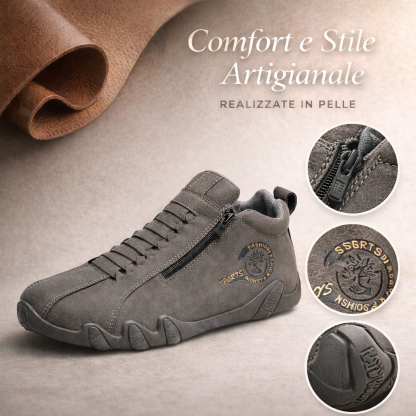 Adatte per camminare e per gli spostamenti quotidiani, queste scarpe da uomo in pelle sono pensate per gli uomini over 45 che non vogliono rinunciare allo stile: antiscivolo, impermeabili e comode.