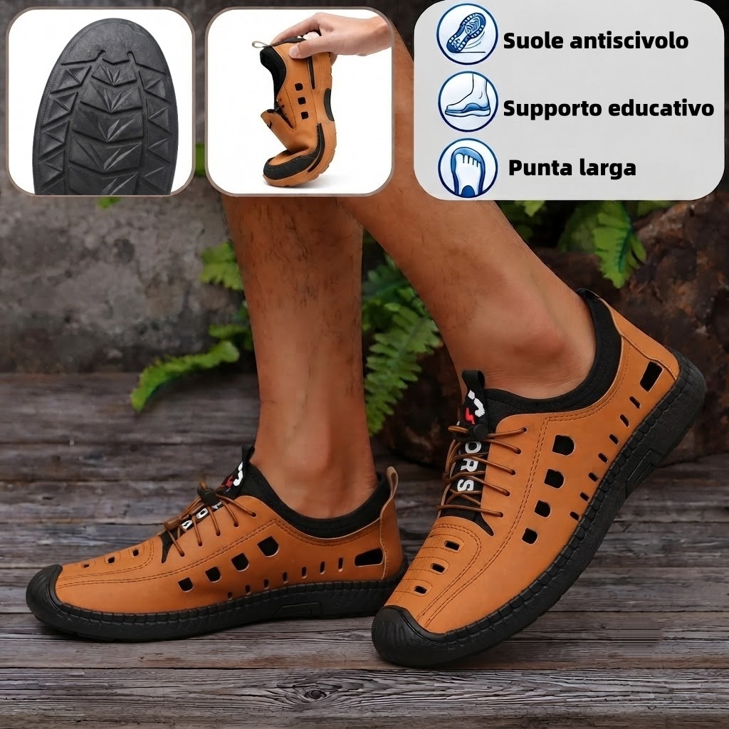 🐂 Scarpe da uomo in pelle di vitello, cucite a mano in Australia 👞 Sollievo dal dolore intelligente tramite intelligenza artificiale, facili da indossare e da togliere ✅ Correttive a tutto tondo- impermeabili e antiscivolo