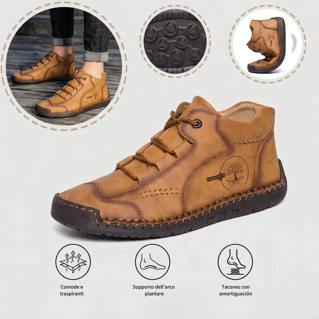 🔥 Scarpe ortopediche da uomo australiane, fatte a mano 👞 Sollievo intelligente dal dolore, facili da indossare e da togliere ✅ Impermeabili e antiscivolo - Ampia gamma di taglie