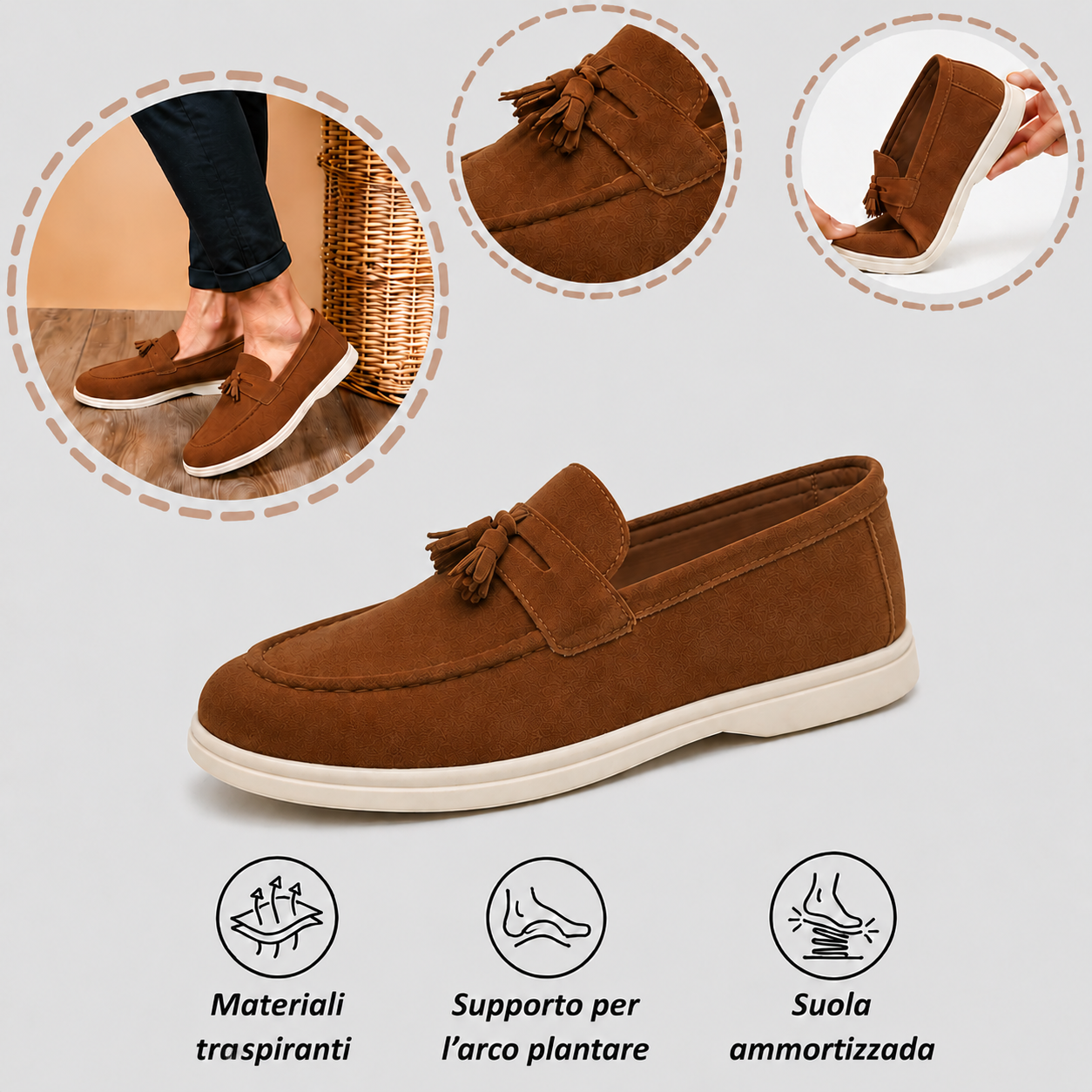 🔥Scarpe ortopediche dal design ergonomico⏰ Scarpe in tela leggere e traspiranti 👞 Gamma completa di taglie: cammina con sicurezza
