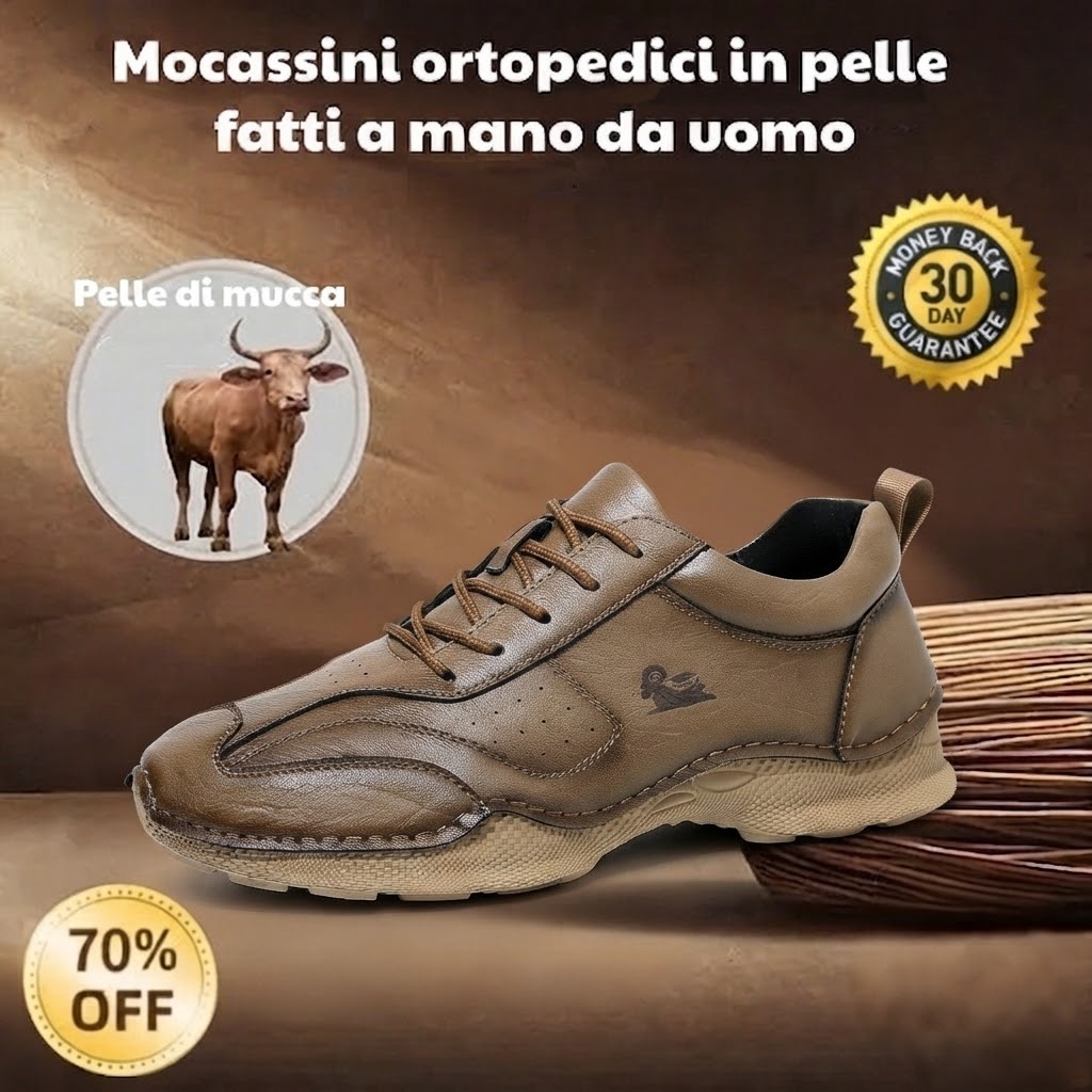 🐂 Scarpe da uomo in pelle di vitello, cucite a mano in Australia 👞 Sollievo dal dolore intelligente tramite intelligenza artificiale, facili da indossare e da togliere ✅ Correttive a tutto tondo- impermeabili e antiscivolo