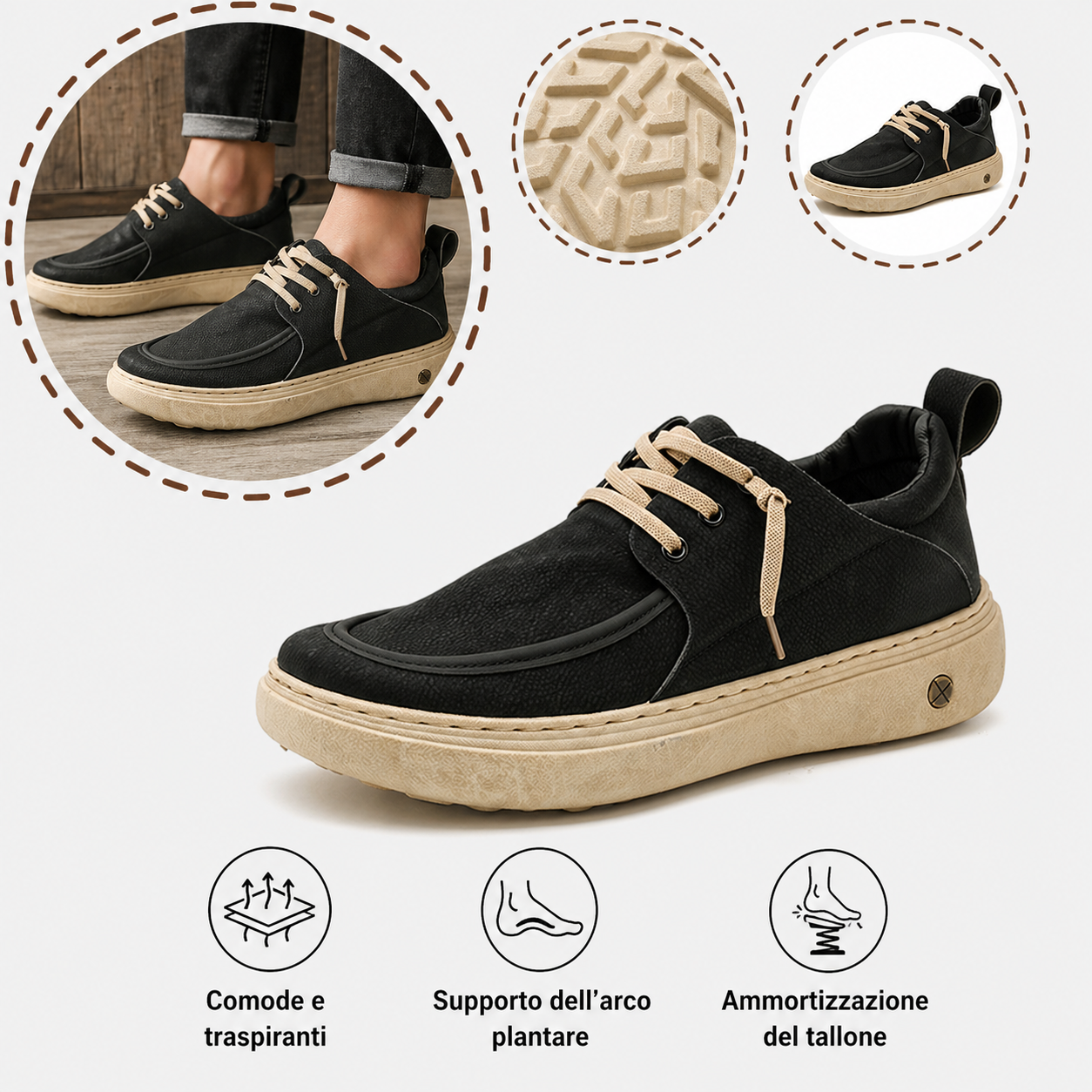 🔥 Scarpe da uomo in pelle di vitello, realizzate a mano in Australia 👞 Sollievo intelligente dal dolore, facili da indossare e da togliere ✅ Completamente correttive: impermeabili e antiscivolo