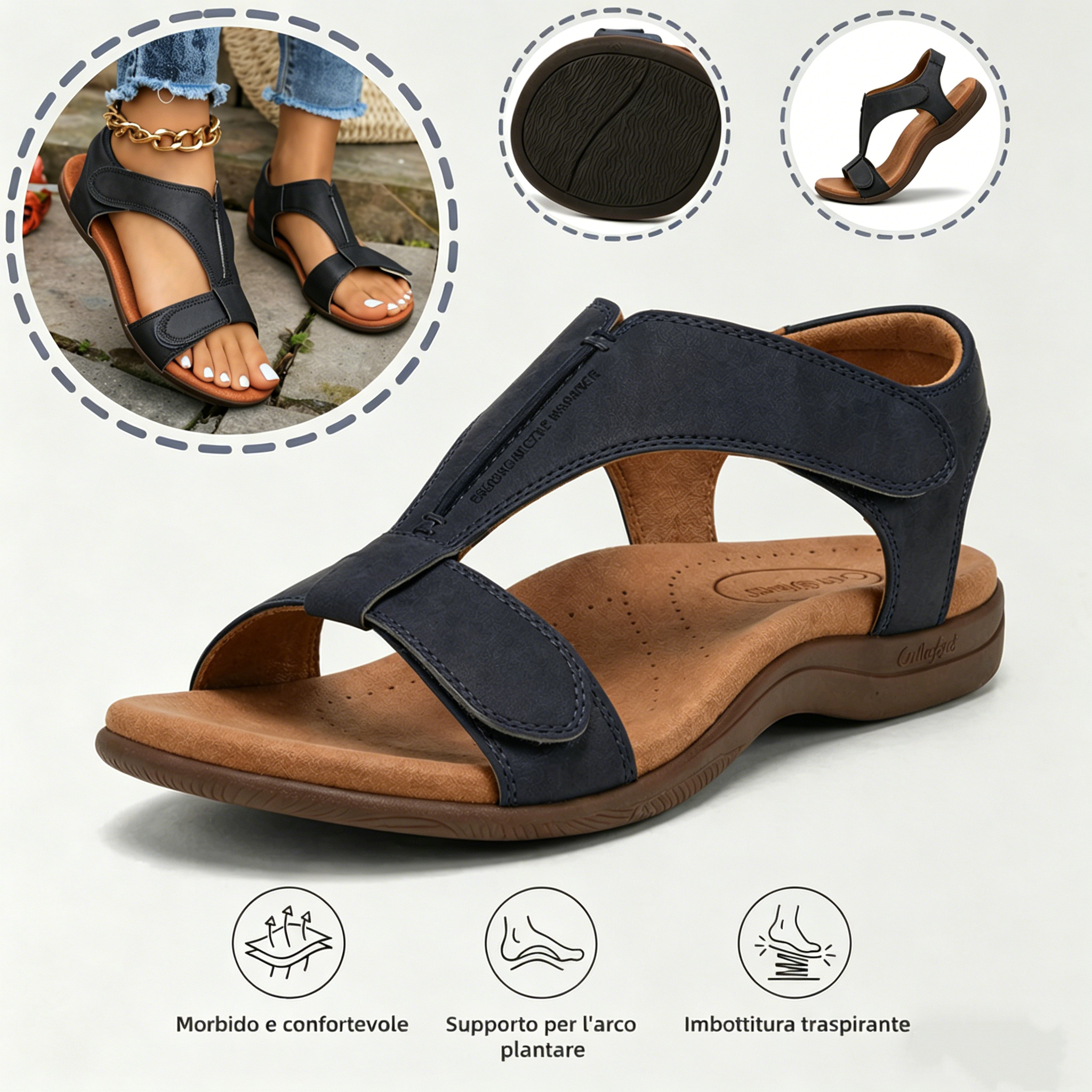 🎁Offerta a tempo limitato: 30% di sconto 🔴Sandali aperti in punta regolabili 🦶Eleganti e comodi, proteggono i tuoi piedi ✅Disponibili in diverse taglie