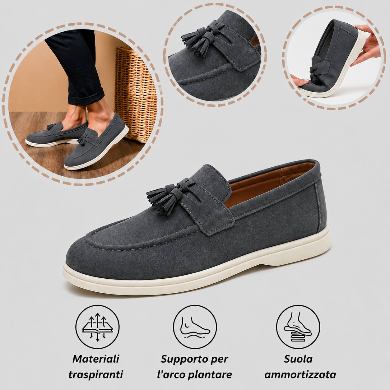 🔥Scarpe ortopediche dal design ergonomico⏰ Scarpe in tela leggere e traspiranti 👞 Gamma completa di taglie: cammina con sicurezza