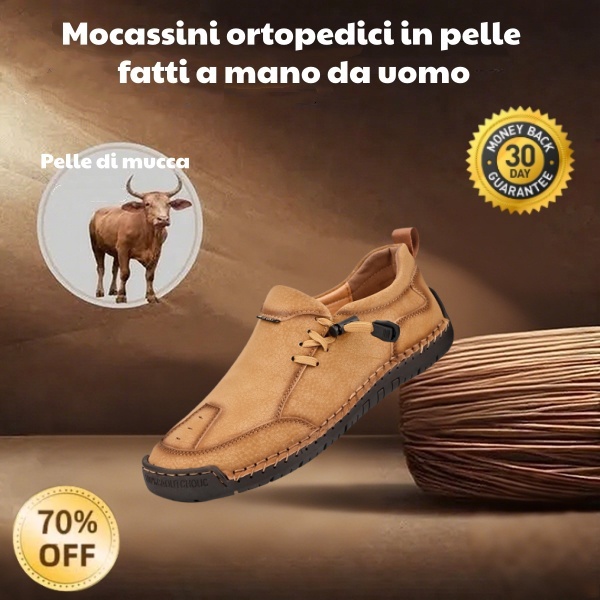 🐂 Scarpe da uomo in pelle di vitello prodotte in Australia 👞 Cucite a mano, facili da indossare e da togliere ✅ Supporto dell'arco plantare, sollievo dal dolore - camminare confortevole