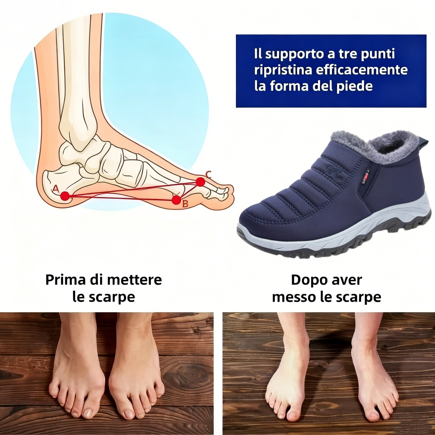 🔥Scarpe ortopediche in pelle scamosciata di un marchio australiano di lusso⏰ - Scarpe ortopediche invernali ergonomiche🦶 - Alleviano il dolore ai piedi - Unisex