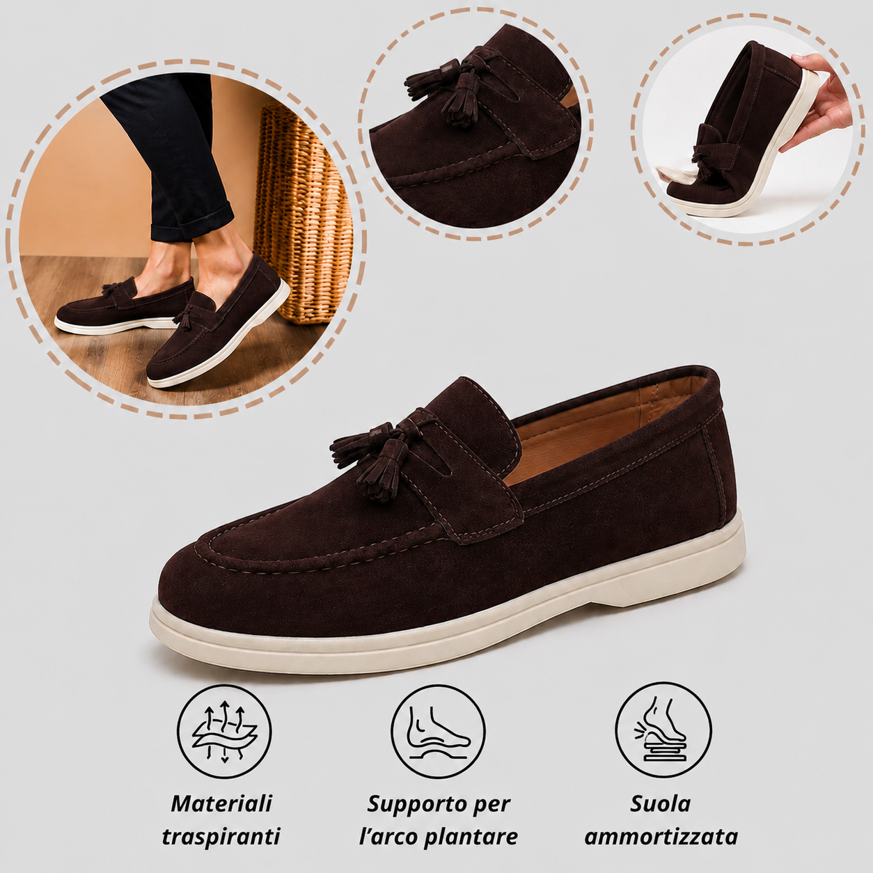 🔥Scarpe ortopediche dal design ergonomico⏰ Scarpe in tela leggere e traspiranti 👞 Gamma completa di taglie: cammina con sicurezza