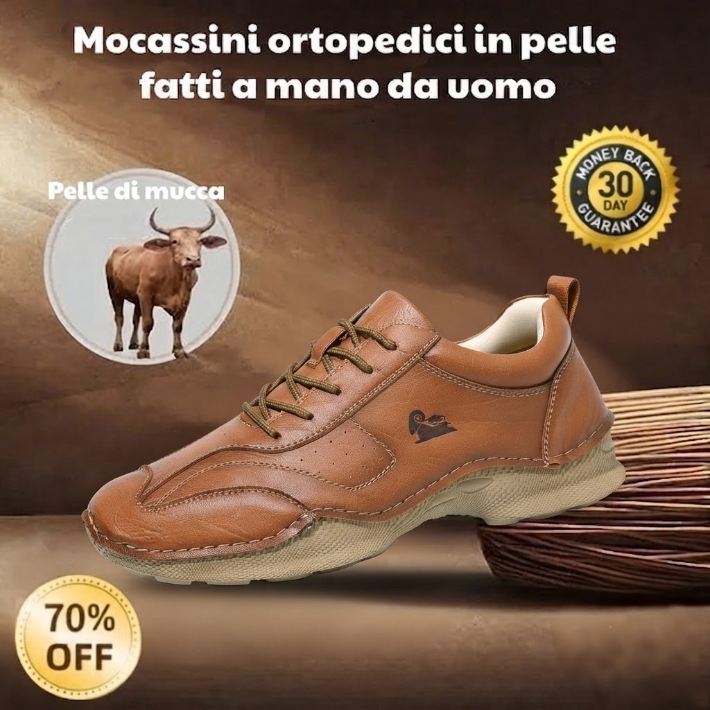 🐂 Scarpe da uomo in pelle di vitello, cucite a mano in Australia 👞 Sollievo dal dolore intelligente tramite intelligenza artificiale, facili da indossare e da togliere ✅ Correttive a tutto tondo- impermeabili e antiscivolo
