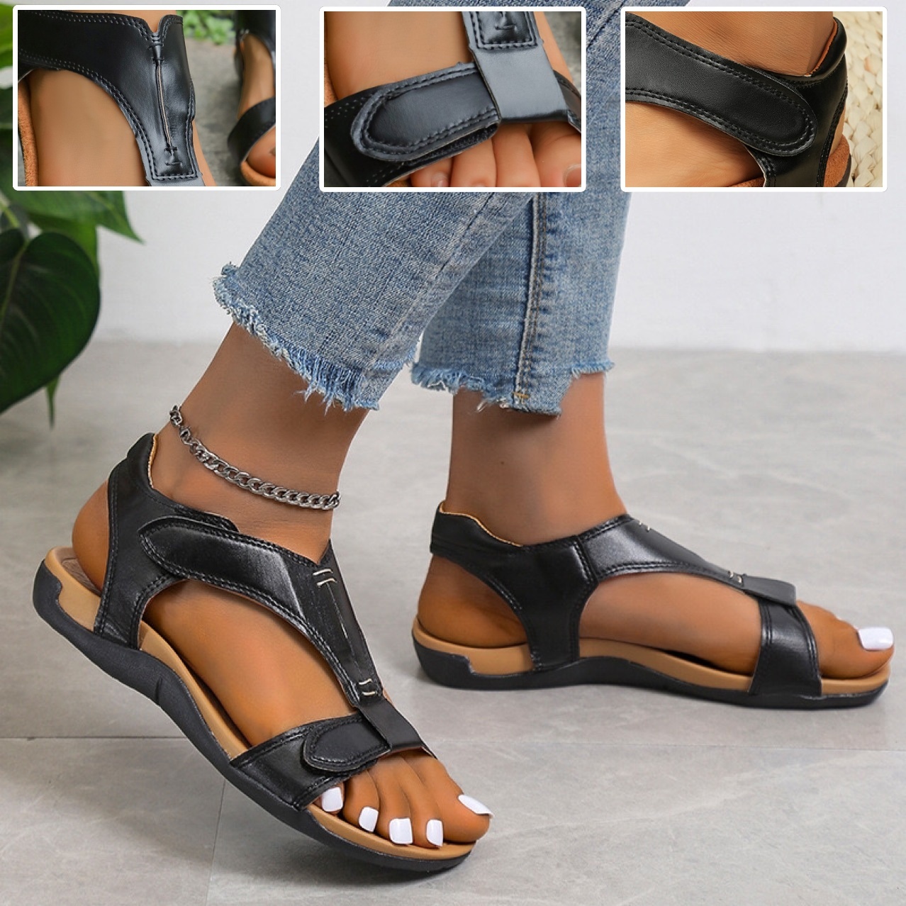 🎁Offerta a tempo limitato: 30% di sconto 🔴Sandali da passeggio regolabili con tallone aperto 🦶Eleganti e adatti a piedi piatti e per alleviare il dolore al tallone ✅Disponibili in diverse taglie